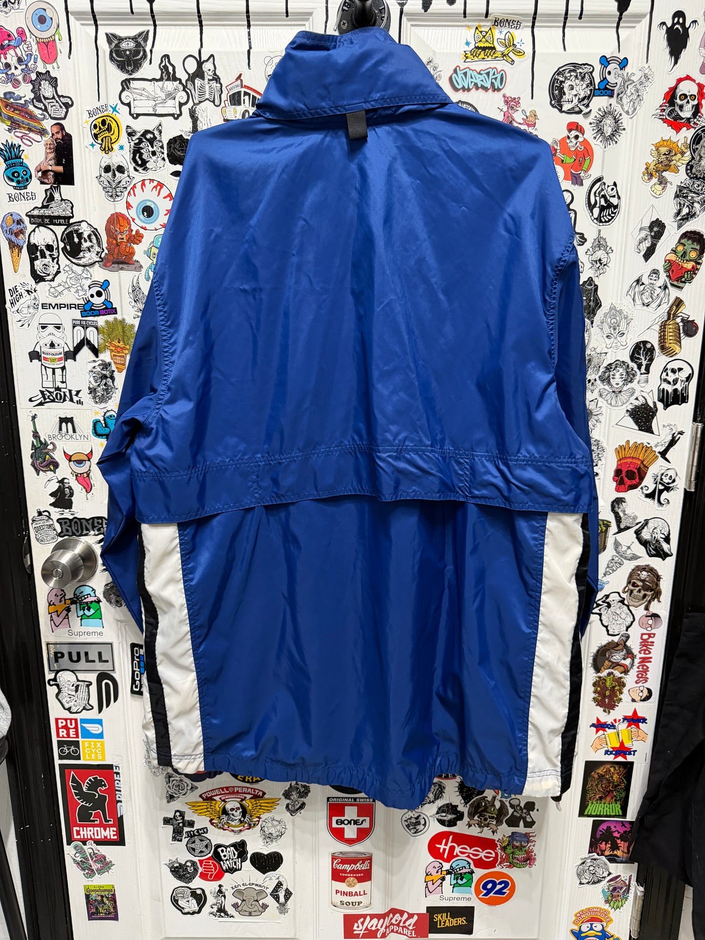 Vintage Nike Pullover 1/2 Zip WindbreakerBlue Hooded 90s Black Tag Size Large