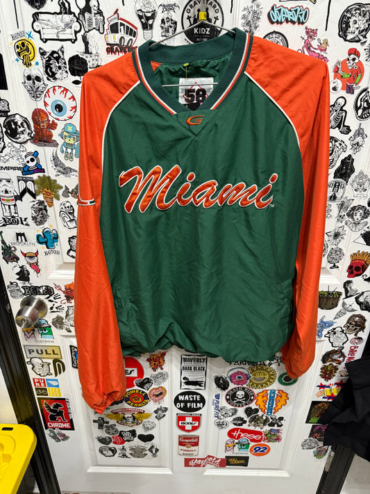 Miami Hurricanes Pullover Sideline Jacket Oversized M