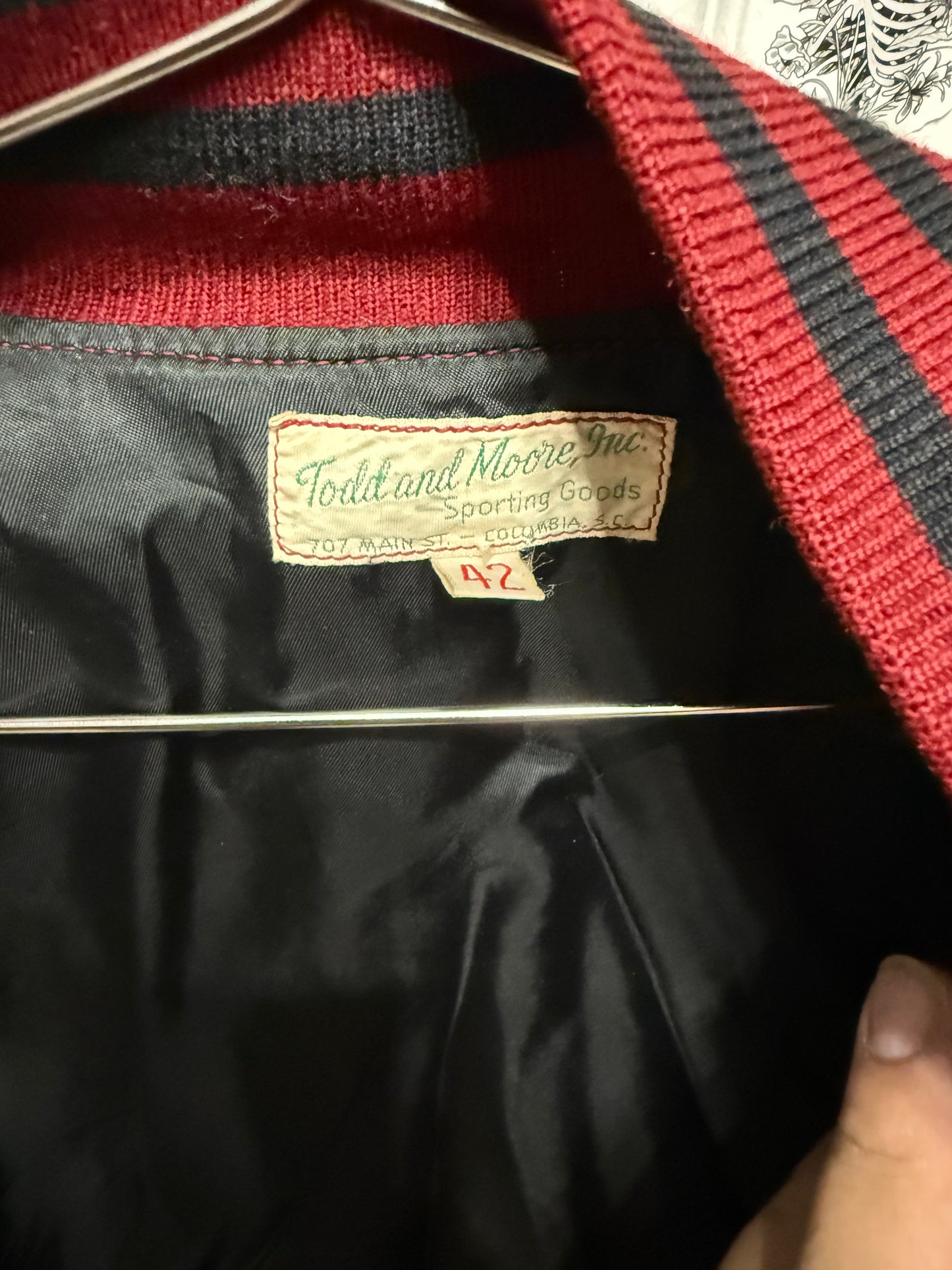 Vintage 1950s Coane Varsity Jacket Wool Letterman Coat Maroon “C” Patch Size 42