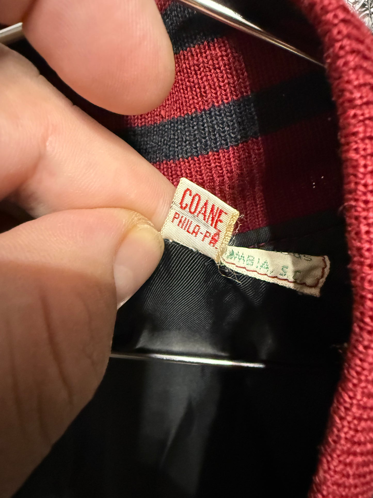 Vintage 1950s Coane Varsity Jacket Wool Letterman Coat Maroon “C” Patch Size 42