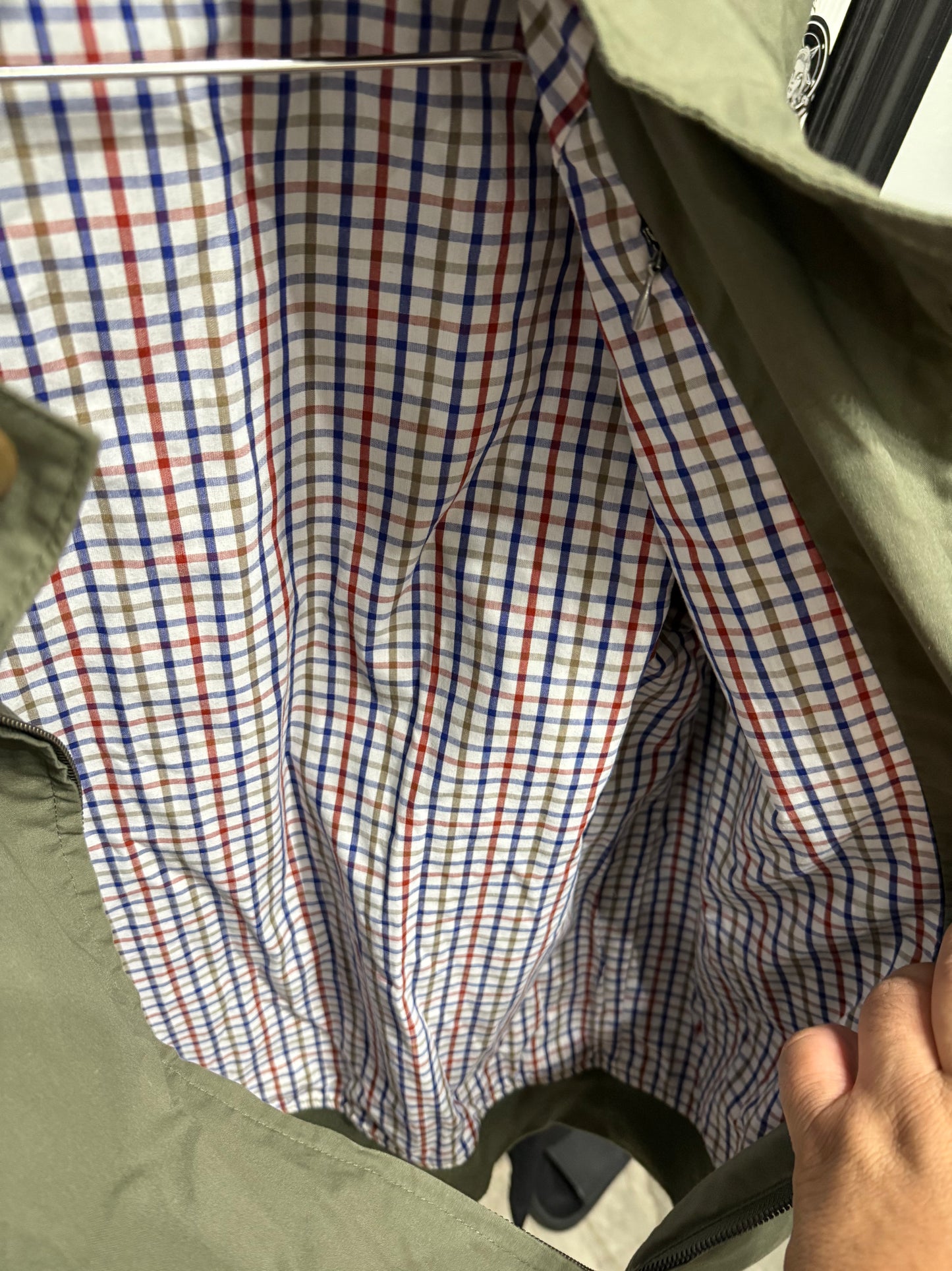 Audit Jacket Charles River Apparel Men’s Olive Green Plaid Lined Size M