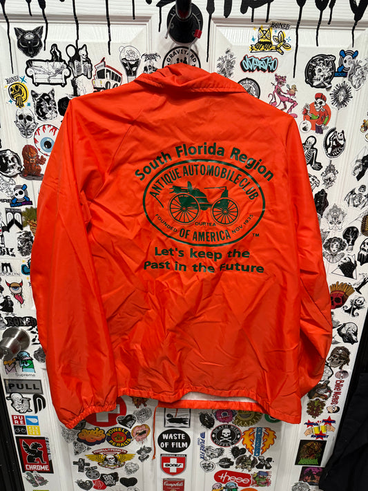 Vintage South Florida Region AACA Jacket Orange Nylon Car Club 80's/90's Size L