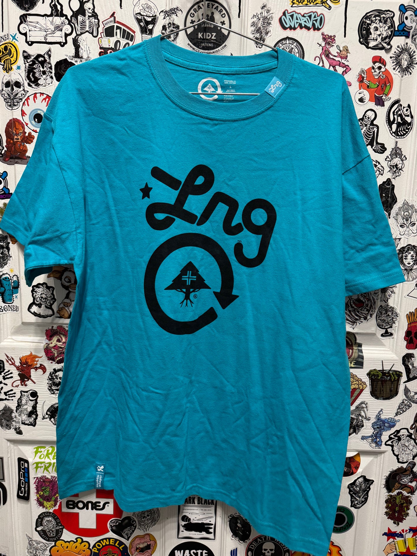 Lifted Research Group LRG Roots Equipment Aqua T Shirt Mens Size Large