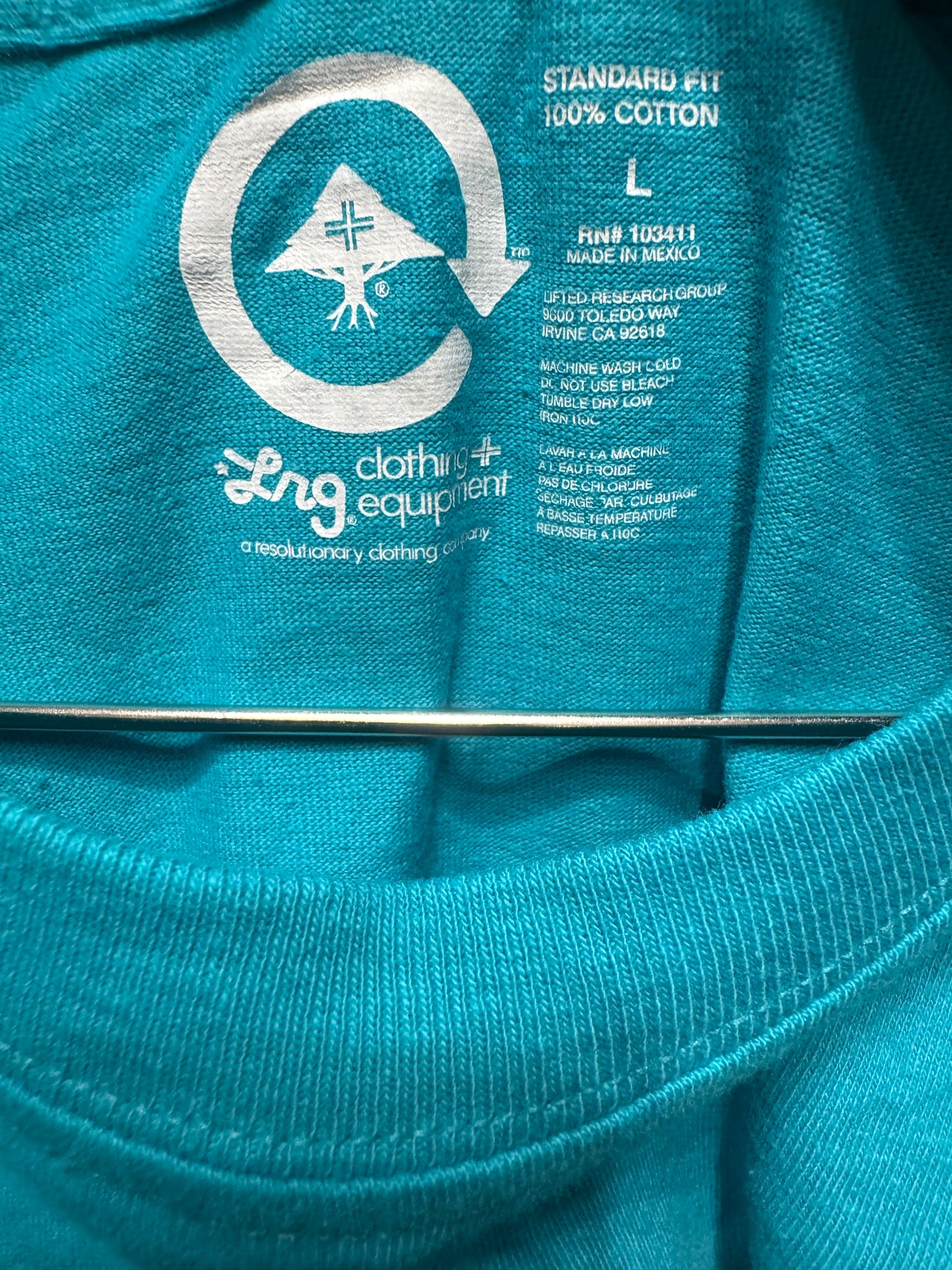 Lifted Research Group LRG Roots Equipment Aqua T Shirt Mens Size Large